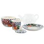 Théière Home ESPRIT Bleu Blanc Verre Porcelaine (2 Unités)