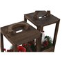 Lanterne Home ESPRIT Blanc Marron Rouge Bois 16 x 16 x 26 cm (2 Unités)