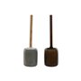 Brosse de salle de wc Home ESPRIT Marron Gris Polyéthylène Grès 11 x 11 x 40 cm (2 Unités)