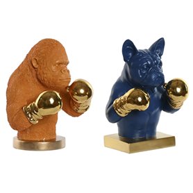 Figurine Décorative Home ESPRIT Bleu Orange Doré 28 X 26 X 35