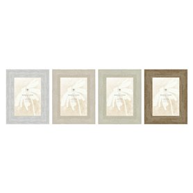 Cadre photo Home ESPRIT Blanc Beige Verre polystyrène Scandi 19 x 2 x 24 cm (4 Unités)