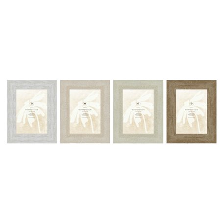 Cadre photo Home ESPRIT Blanc Beige Verre polystyrène Scandi 19 x 2 x 24 cm (4 Unités)