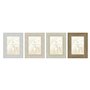 Cadre photo Home ESPRIT Blanc Beige Verre polystyrène Scandi 19 x 2 x 24 cm (4 Unités)