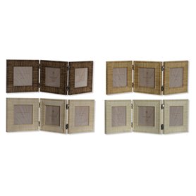 Cadre photo Home ESPRIT Marron Beige Naturel Ivoire Verre polystyrène 47 X 2 X 16 cm (4 Unités)