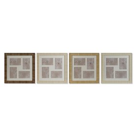 Cadre photo Home ESPRIT Marron Beige Naturel Ivoire Verre polystyrène Scandinave 38 x 2 x 38 cm (4 Unités)