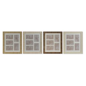 Cadre photo Home ESPRIT Marron Beige Naturel Ivoire Verre polystyrène Scandinave 34 X 2 X 38 cm (4 Unités)