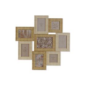 Cadre photo Home ESPRIT Beige Naturel Verre polystyrène Scandinave 60 X 2 X 59 cm