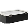 Boîte pour infusions Home ESPRIT Blanc Noir Métal Verre Bois MDF 23 x 15 x 6,5 cm (2 Unités)