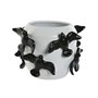 Vase Home ESPRIT Blanc Noir Grès Moderne 29 X 29 X 21