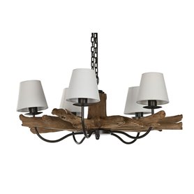 Suspension Home ESPRIT Fer bois de teck 90 x 90 x 35 cm