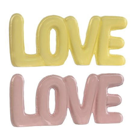 Figurine Décorative Home ESPRIT LOVE Jaune Rose Enfant 24 X 2