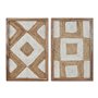 Cadre Home ESPRIT Blanc Naturel Géométrique Boho 40 x 3 x 60 cm (2 Unités)