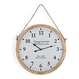 Horloge Murale Versa Vintage Métal Corde Bois MDF (53 x 5 x 53 cm)