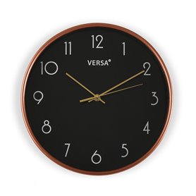 Horloge Murale Versa Noir Plastique 4 x 30 x 30 cm