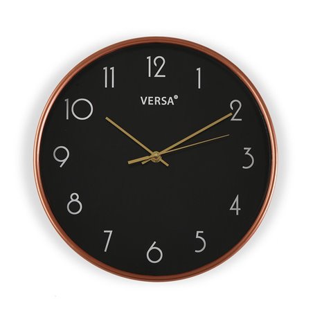 Horloge Murale Versa Noir Plastique 4 x 30 x 30 cm