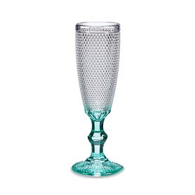 Coupe de champagne Turquoise Points verre 6 Unités (185 ml)