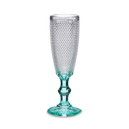 Coupe de champagne Turquoise Points verre 6 Unités (185 ml)