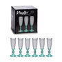 Coupe de champagne Turquoise Points verre 6 Unités (185 ml)