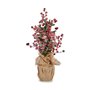 Sapin de Noël Enneigé Baies Marron Rouge Plastique 24 x 51 x 24 cm