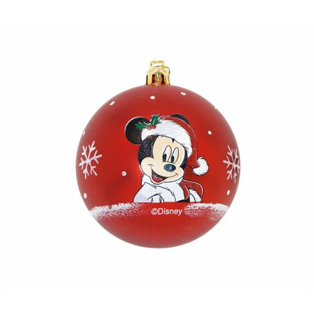 Boule de Noël Mickey Mouse Happy smiles 10 Unités Rouge Plastique (Ø 6 cm)