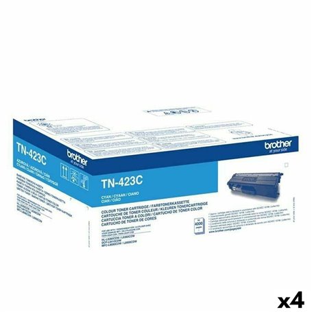 Toner original Brother HLL8260CDW HLL8360CDW HLL9310CDW TN423C Cyan (4 Unités)