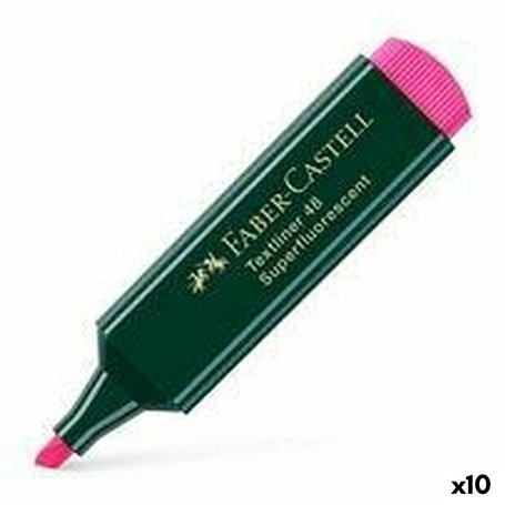 Ensemble de Marqueurs Fluorescents Faber-Castell Textliner 48 Fuchsia (10 Unités)