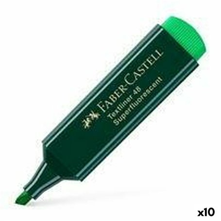 Ensemble de Marqueurs Fluorescents Faber-Castell Textliner 48 Vert (10 Unités)