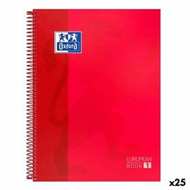 Cahier Oxford EUROPEANBOOK 1 Rouge A4+ 80 Volets 5 Pièces (25 Unités)