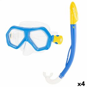 Masque de Plongée avec Tube pour Enfants AquaSport Bleu (4 Unités)