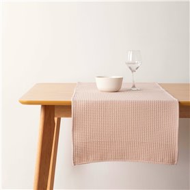 Chemin de Table Belum Waffle Rose clair 45 x 140 cm