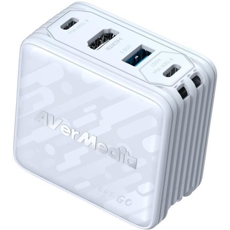 Chargeur GaN - AVERMEDIA - 100W avec Sortie HDMI 4K GC313 Blanc