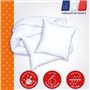 DODO Pack Couette chaude anti-acariens 240x260 cm + 2 oreillers 60x60 cm - Splendeur - Garnissage 100% volupt'air  350gr/m² - Bl