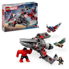 LEGO Marvel 76292 Captain America vs Hulk rouge - Avion de chasse a construire