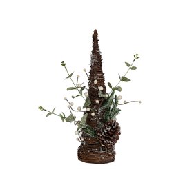 Sapin de Noël Romimex Marron Vert Polyéthylène Pomme de pin 24 x 47 x 24 cm