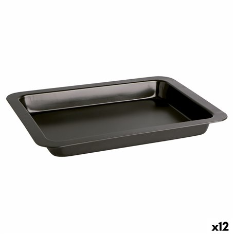 Plateau pour Four Quid Sweet Grey Noir Métal 36 x 24 x 4 cm (12 Unités)
