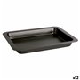 Plateau pour Four Quid Sweet Grey Noir Métal 36 x 24 x 4 cm (12 Unités)