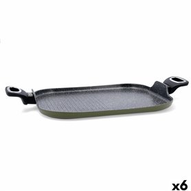 Plancha grill Quid Naturalia Noir Métal 39 x 28 cm (6 Unités)