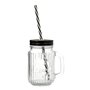 Carafe avec Couvercle et Paille Quid Maison Transparent verre 470 ml (12 Unités)