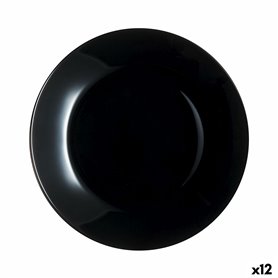 Assiette plate Luminarc Zelie Negro Noir verre Ø 25 cm (12 Unités)