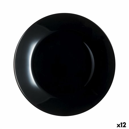 Assiette plate Luminarc Zelie Negro Noir verre Ø 25 cm (12 Unités)