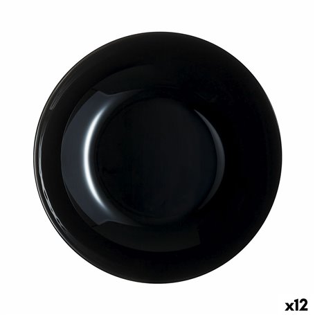 Assiette creuse Luminarc Zelie Negro Noir verre Ø 20 cm (12 Unités)