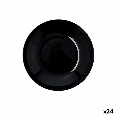 Assiette creuse Quid Select Basic Noir Mélamine 23 cm (24 Unités)