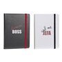 Carnet DKD Home Decor Blanc Noir Rouge (2 pcs) (10.5 x 1.5 x 14.5 cm)