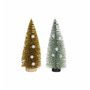 Sapin de Noël DKD Home Decor Polyester Bois Pompons (2 pcs) (7 x 7 x 17 cm)