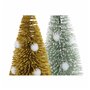 Sapin de Noël DKD Home Decor Polyester Bois Pompons (2 pcs) (7 x 7 x 17 cm)