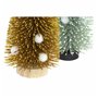 Sapin de Noël DKD Home Decor Polyester Bois Pompons (2 pcs) (7 x 7 x 17 cm)