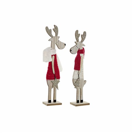 Décorations de Noël DKD Home Decor Polyester Bois (2 pcs) (9 x 6 x 39 cm)