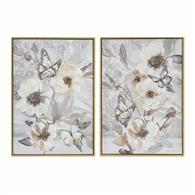 Cadre DKD Home Decor Fleurs (50 x 3