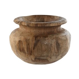 Vase Home ESPRIT Naturel Brun foncé Teck 30 x 30 x 20 cm