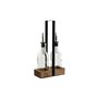 Set de pansement Home ESPRIT Noir Naturel Verre Bois d'acacia 180 ml 15 x 7 x 28 cm